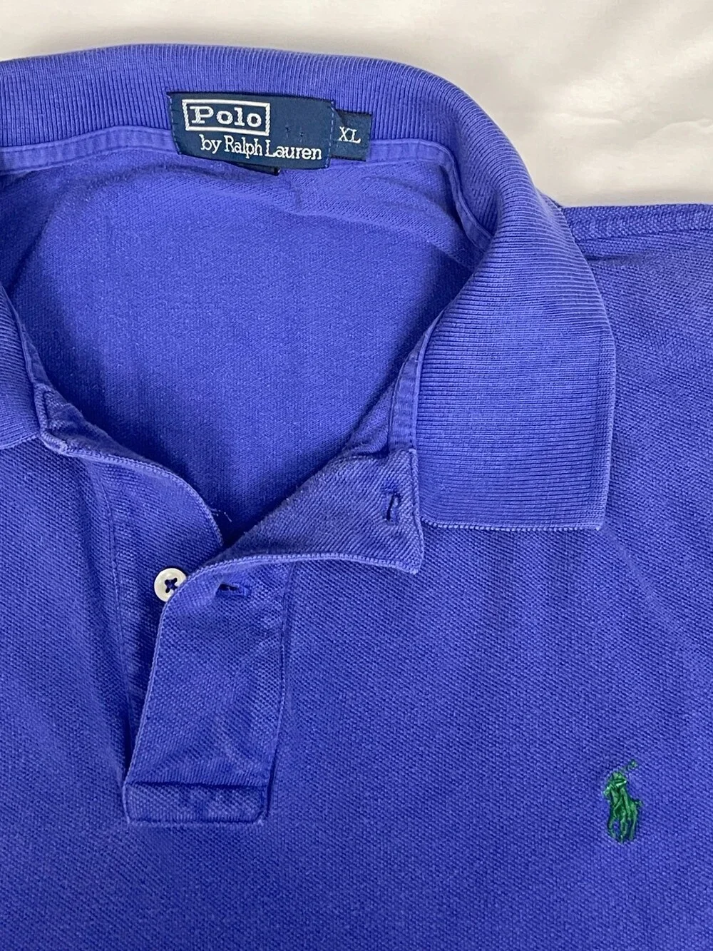 Polo Ralph Lauren Blue Menâs Long Sleeve Polo Shirt XL Green Pony Classic Fit